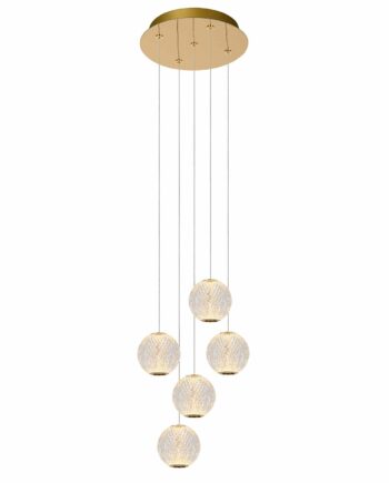 Lucide Cintra Hanglamp 32 cm LED Dimbaar 5x4W 2700K Transparant 13499 22 60